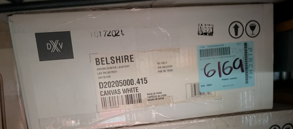 ONE NEW DXV Belshire Rectangle Sink – D20205000.415