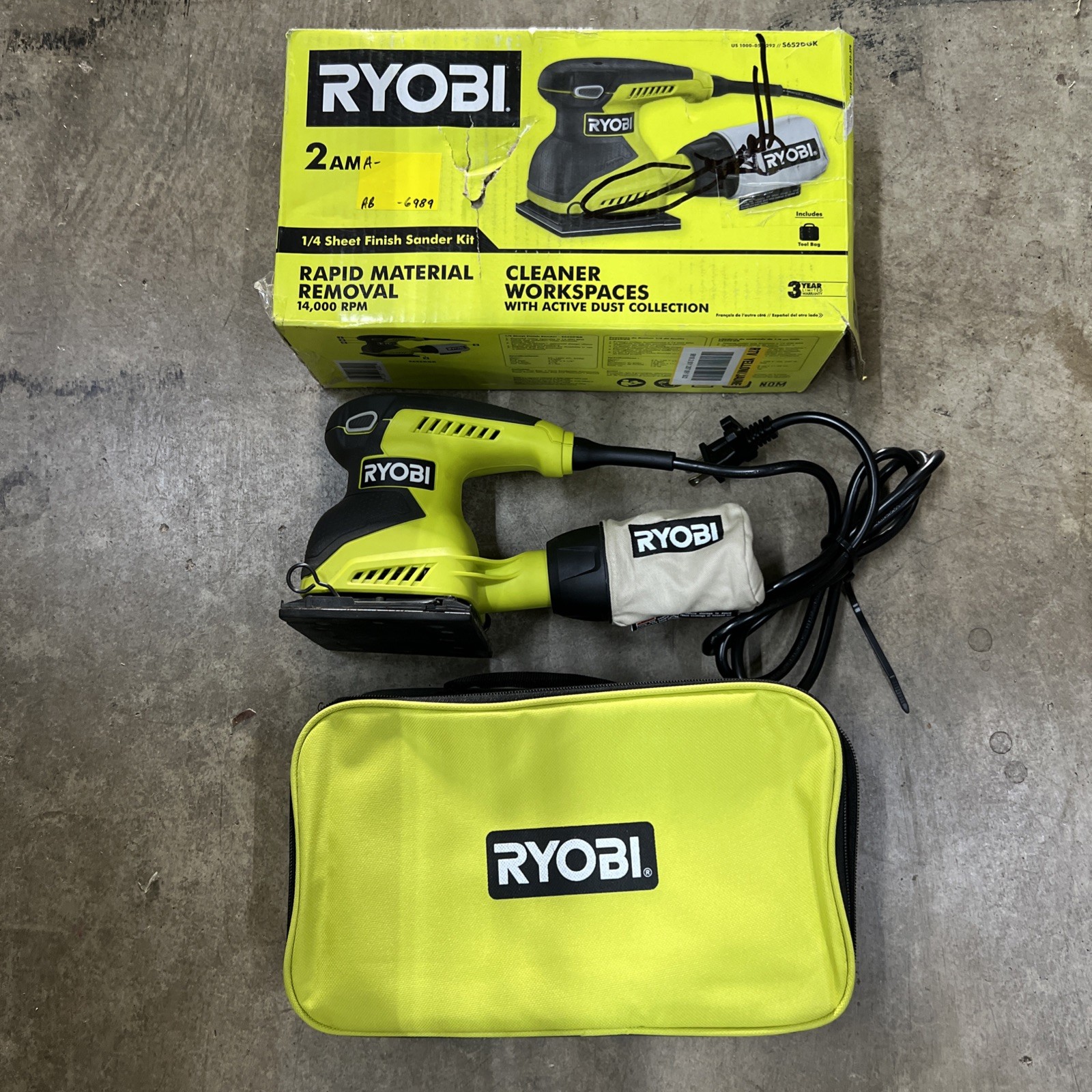 Ryobi S652DGK 2amp 1/4″ Sheet Finish Sander