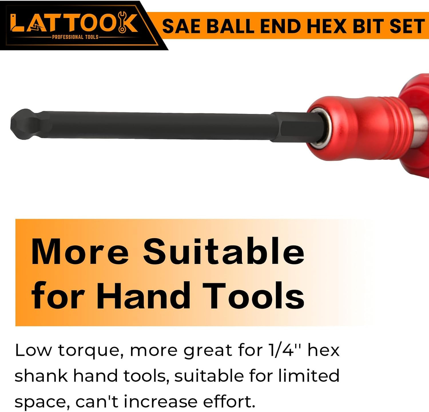 Ball End Hex Head Allen Drill Bit Set, 10PCS SAE 5/16” to 5/64” Ball End Hex B