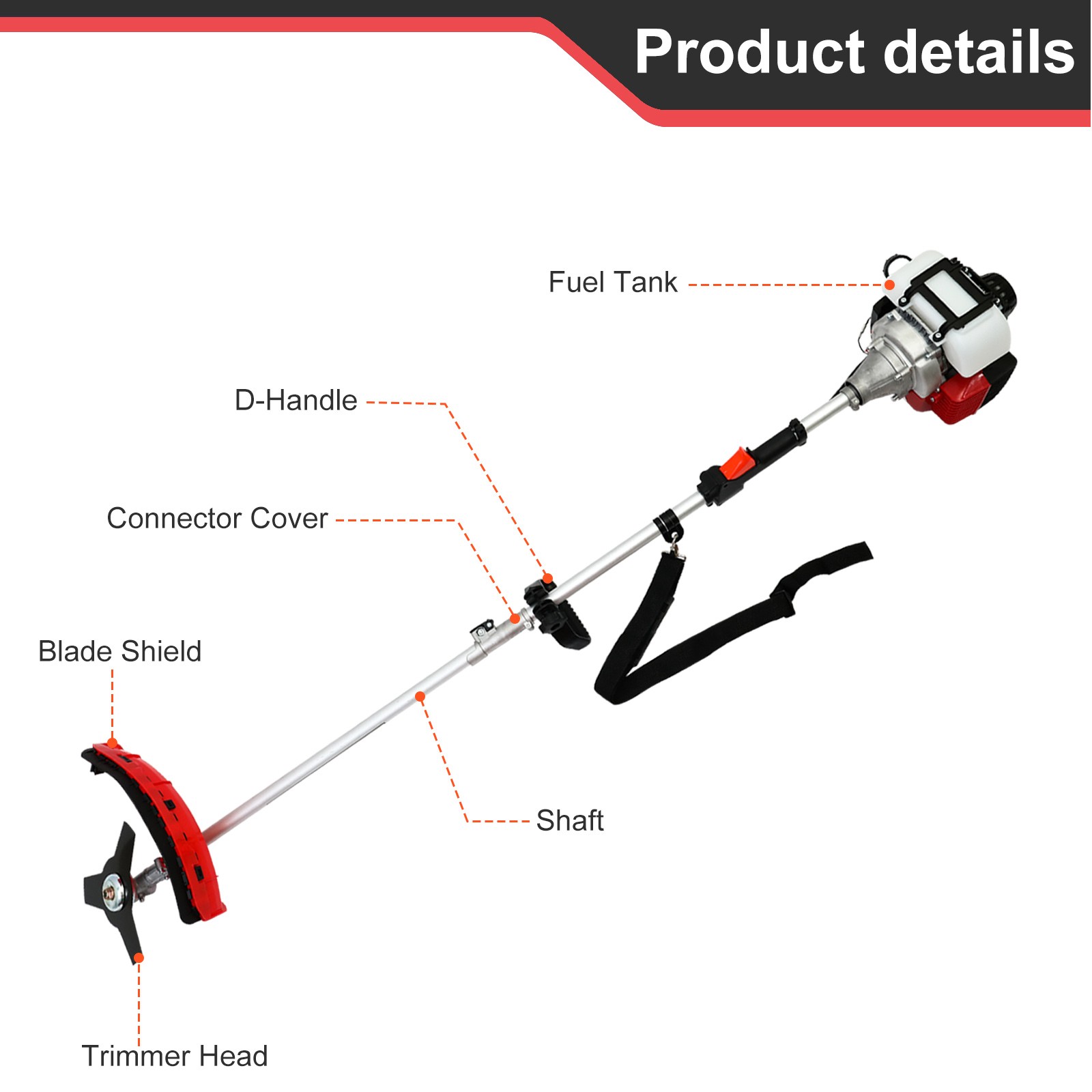 31cc 4-Cycle Gas Grass String Trimmer Straight Shaft Gas Weed Eater Lawn Mower