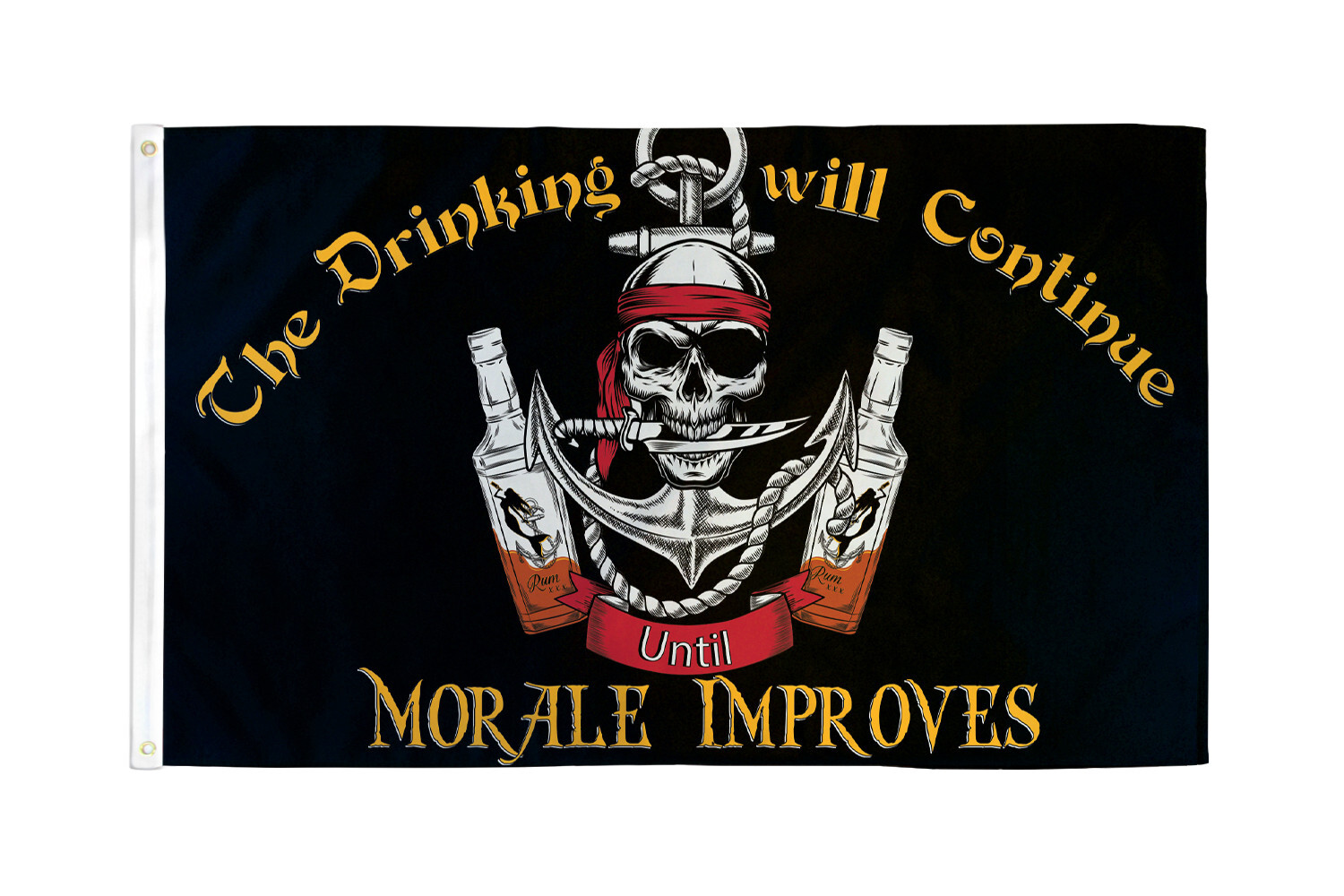 The Drinking will Continue Pirate Flag 3x5ft Jolly Roger Boating Flag Skull Flag