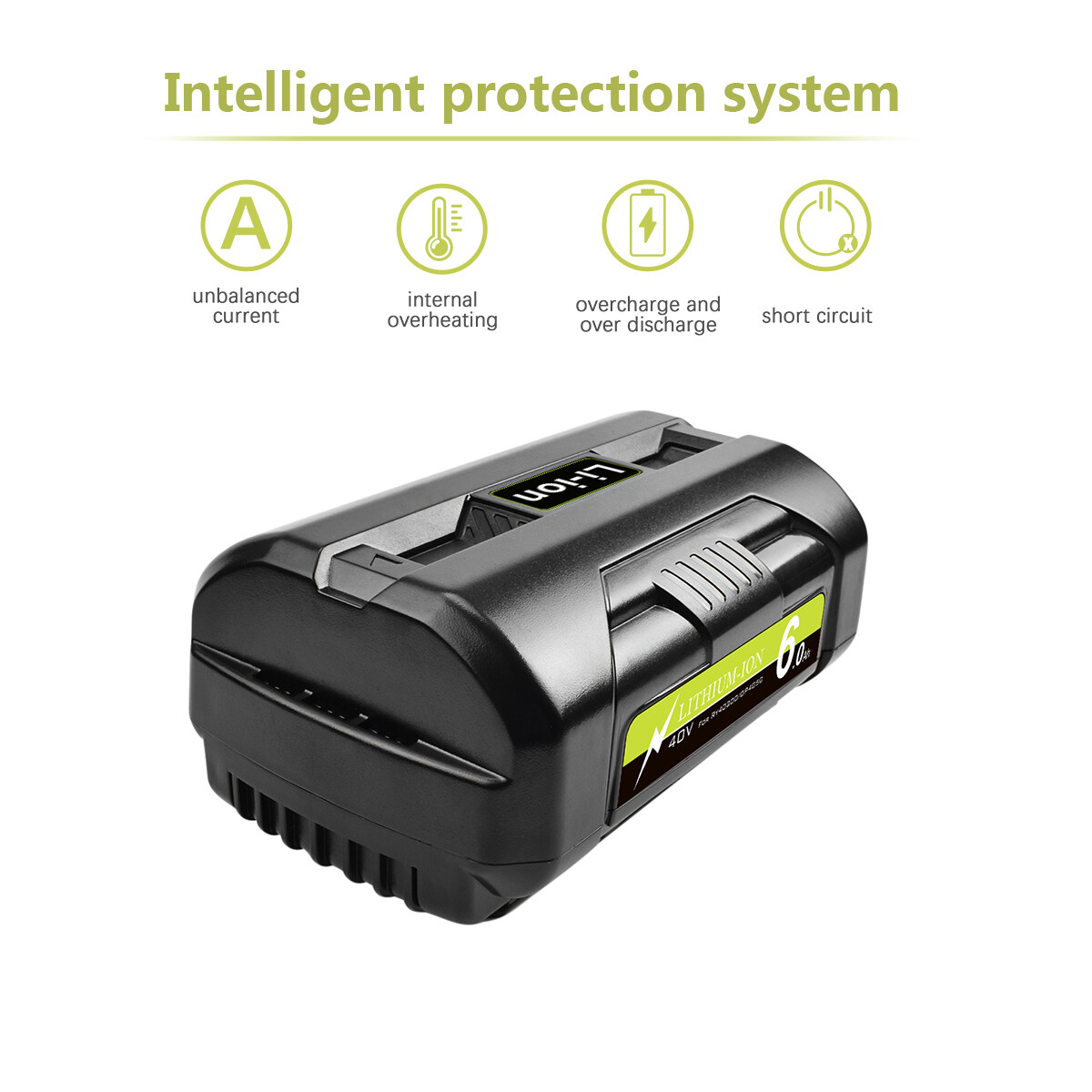 40V 6.0Ah Max Battery For Ryobi 40 Volt Lithium-ion OP4050 OP40601 High Capacity