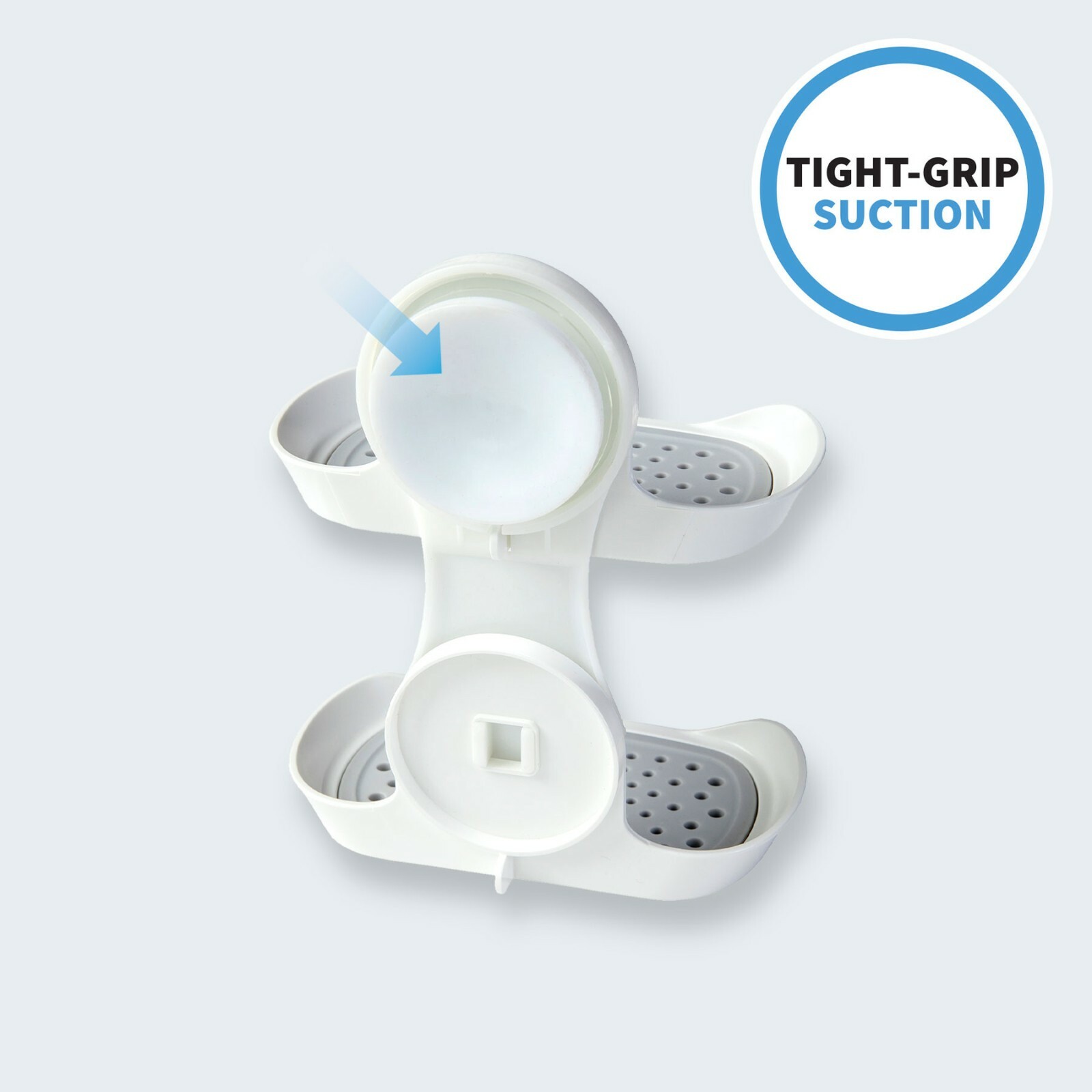 Suction Double Soap Saver, Holds 11 Lbs, Adjustable Power Lock Suction Cups
