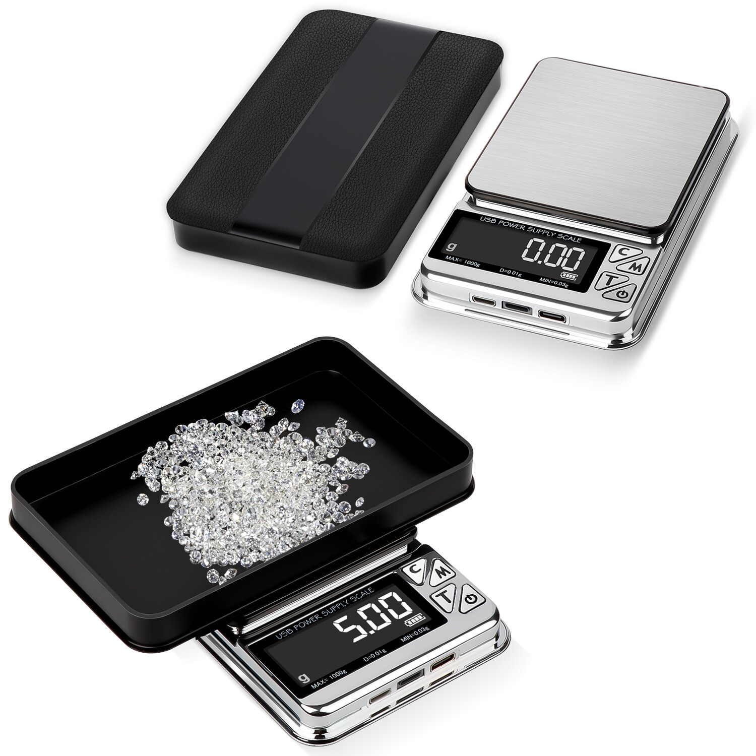 1000g x 0.01 USB Charging Small Kitchen Scale For Mini Jewelry Electronic Scale