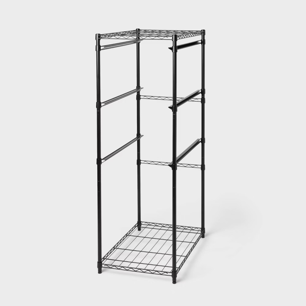 Steel 27gal Storage Tote Rack Black – Brightroom
