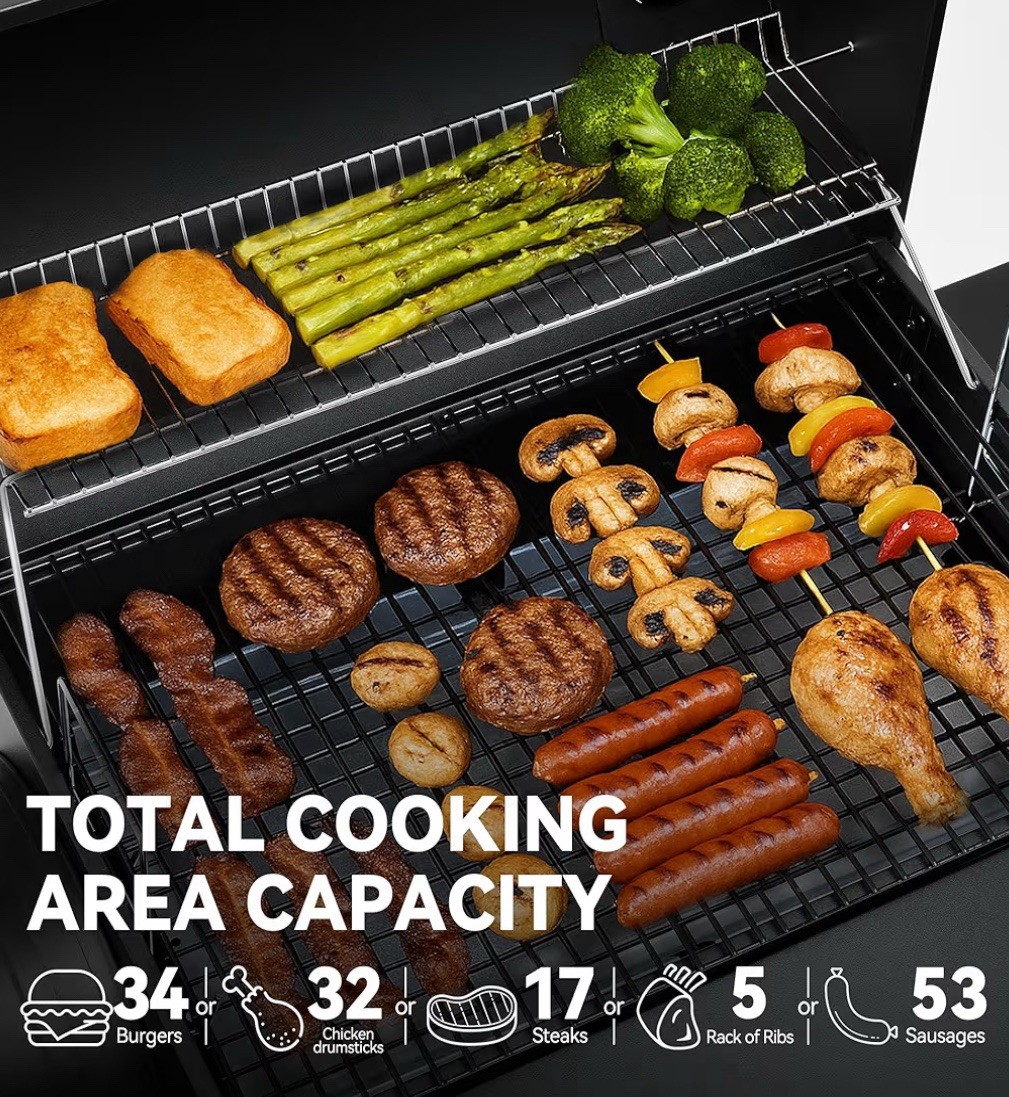 Royal Gourmet CC1830S BBQ Charcoal Grill and Offset Smoker 823 Square Inch Black
