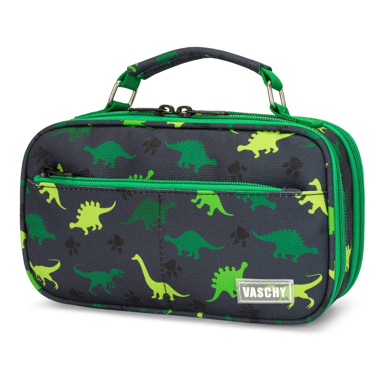 VASCHY Pencil Case for 9.06×5.32×2.95in/23×13.5×7.5cm(LxDxW), Black Dinos