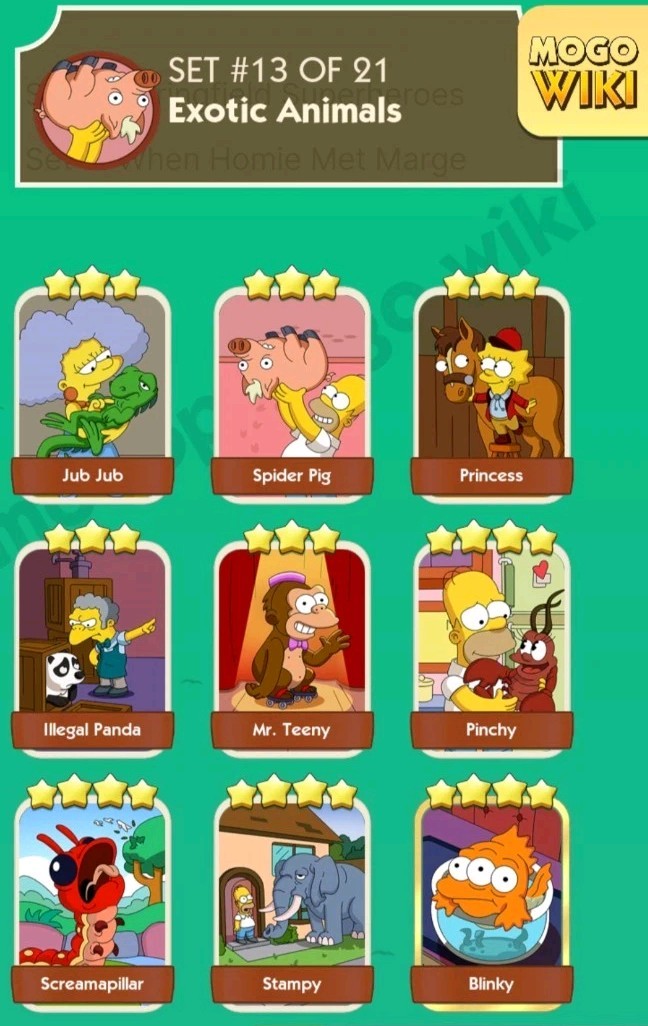 Mono..ly Sticker Go All 1-2-3-4-5-6 Star Very Low price(0.99) The Simpsons Album