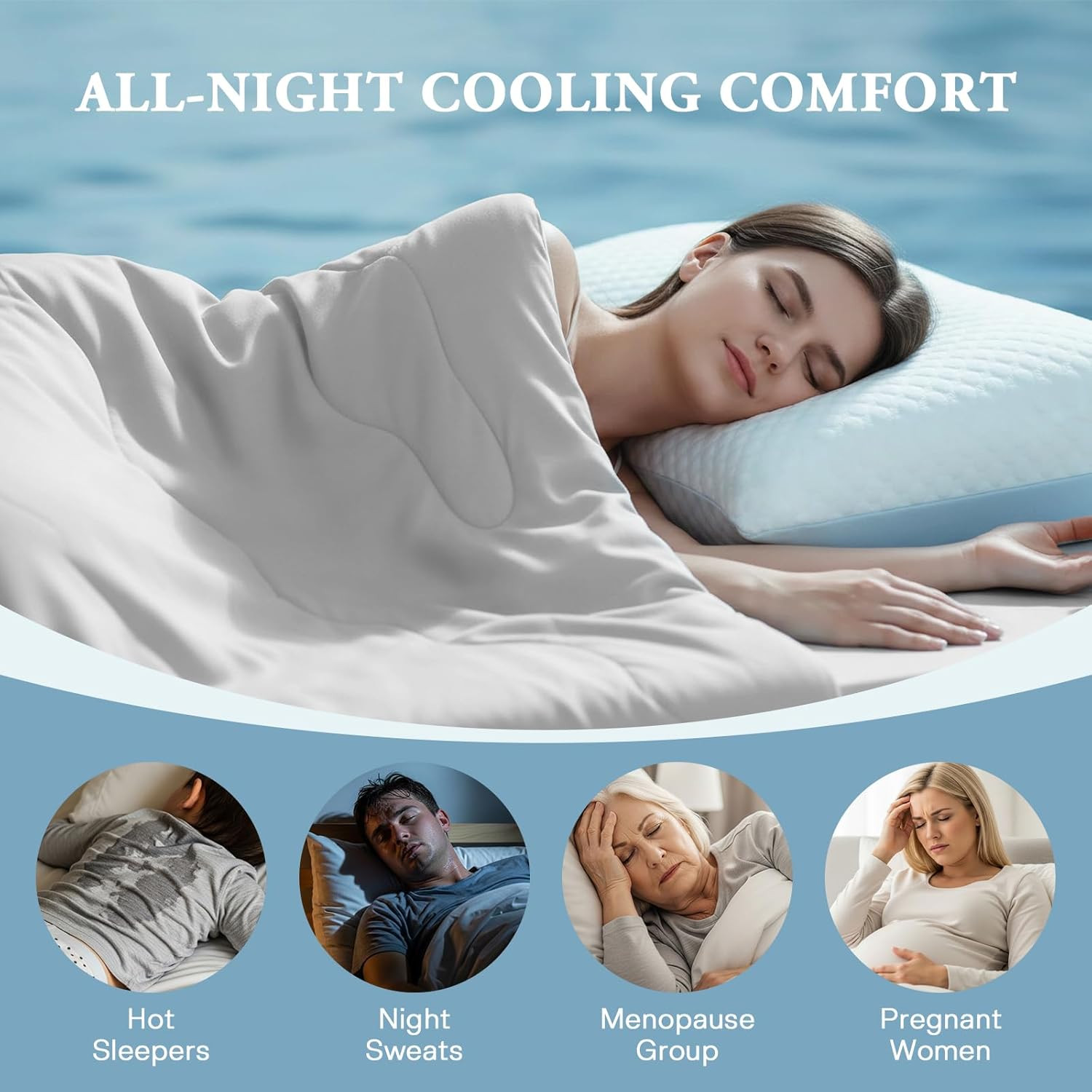 Cooling Comforter Queen, 2026 Cloud-Chill TECH | Q-MAX 0.45+, Double-Sided Cool