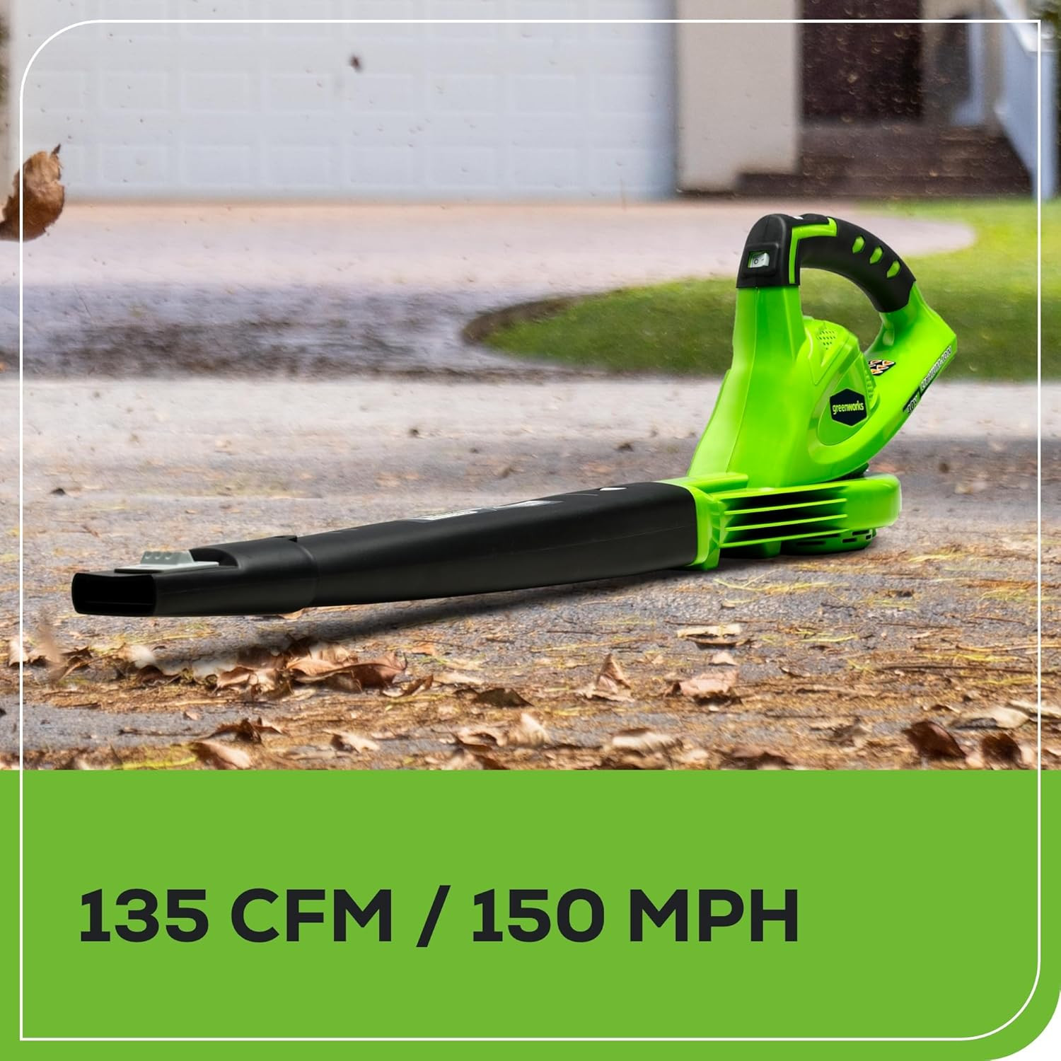 Greenworks 40V Leaf Blower/Sweeper, 150 MPH / 135 CFM, Lightweight, Quiet, with