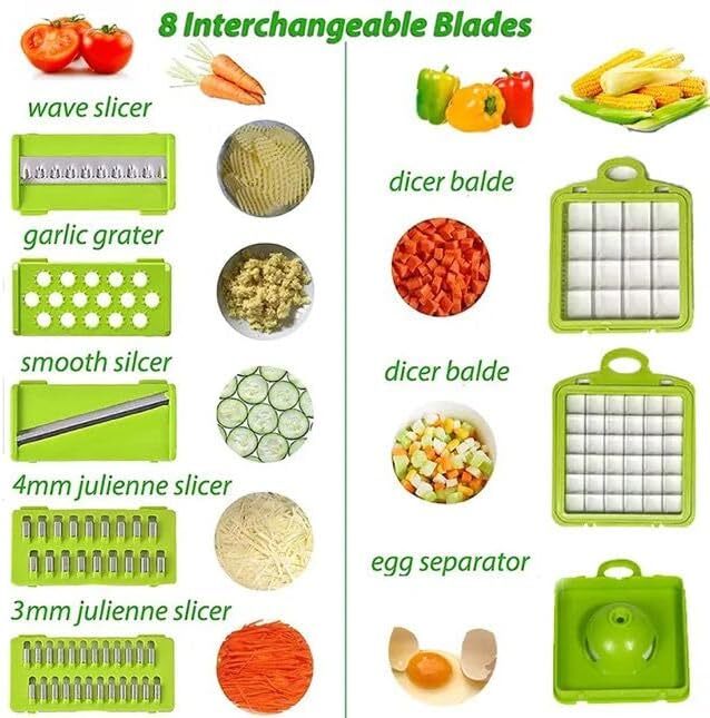 16-In-1 Vegetable Fruit Kitchen Chopper Cutter Food Onion Veggie Dicer Slicer US