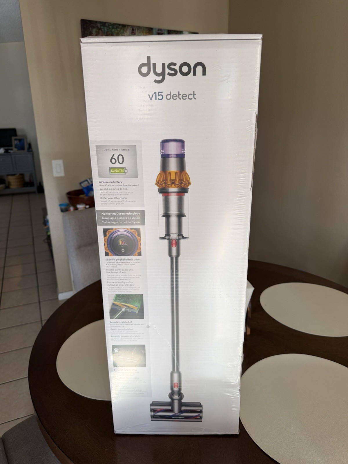 Dyson V15 Detect Cordless Stick Vacuum Cleaner – Yellow/Nickel (447261-01) New