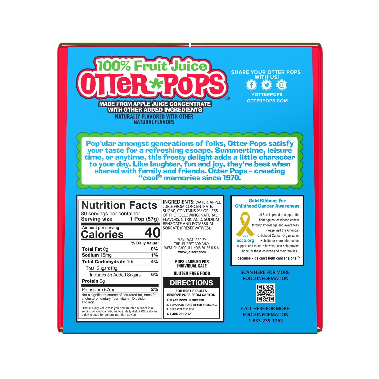 Freezer Bars, 100% Fruit Juice Ice Pops, Original Flavors (80ct – 2oz bars)
