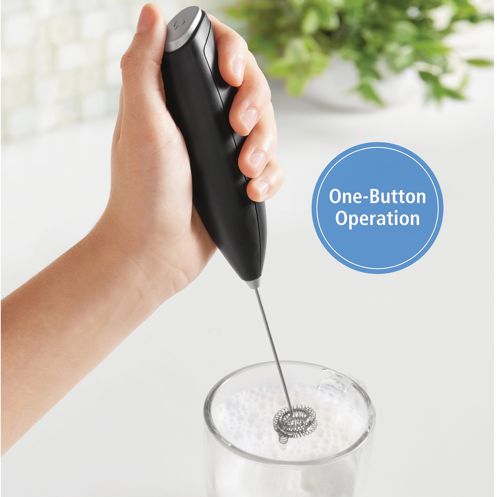Mainstays Milk Frother, Battery-Powered Handheld Milk Frother Wand
