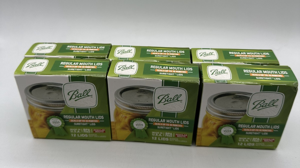 Ball Regular Mouth Canning Lids 6 Pack BPA Free Mason Jar Seals 72 lids total