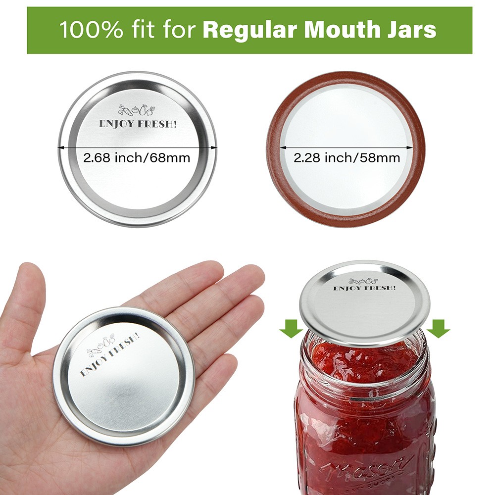 140 Counts Canning Lids Leak-Proof Regular Mouth Mason Jar Lids for Ball Kerr