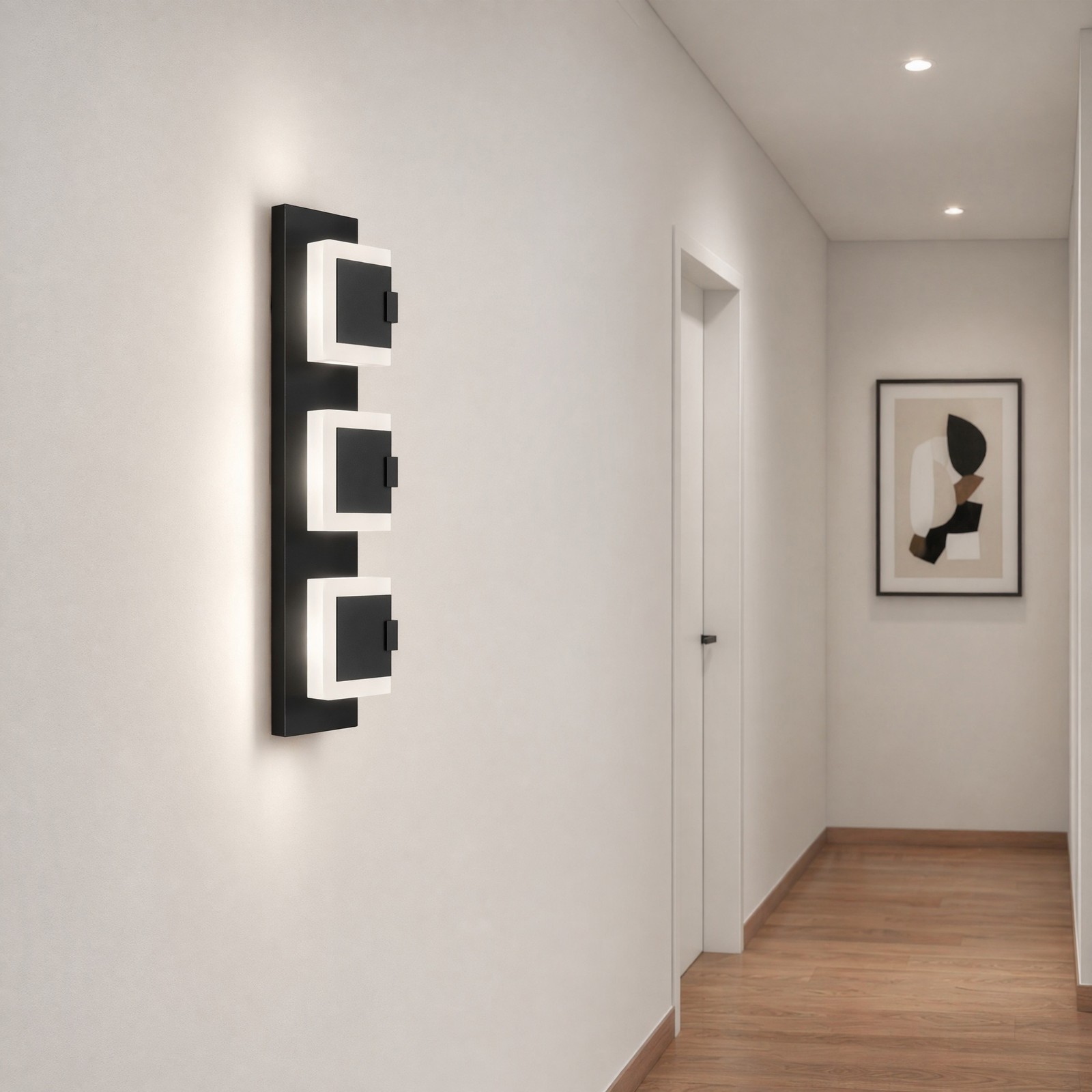 22 in Bathroom Black Dimmable LED Vanity 3 Light Over Mirror Wall Sconce Fixture