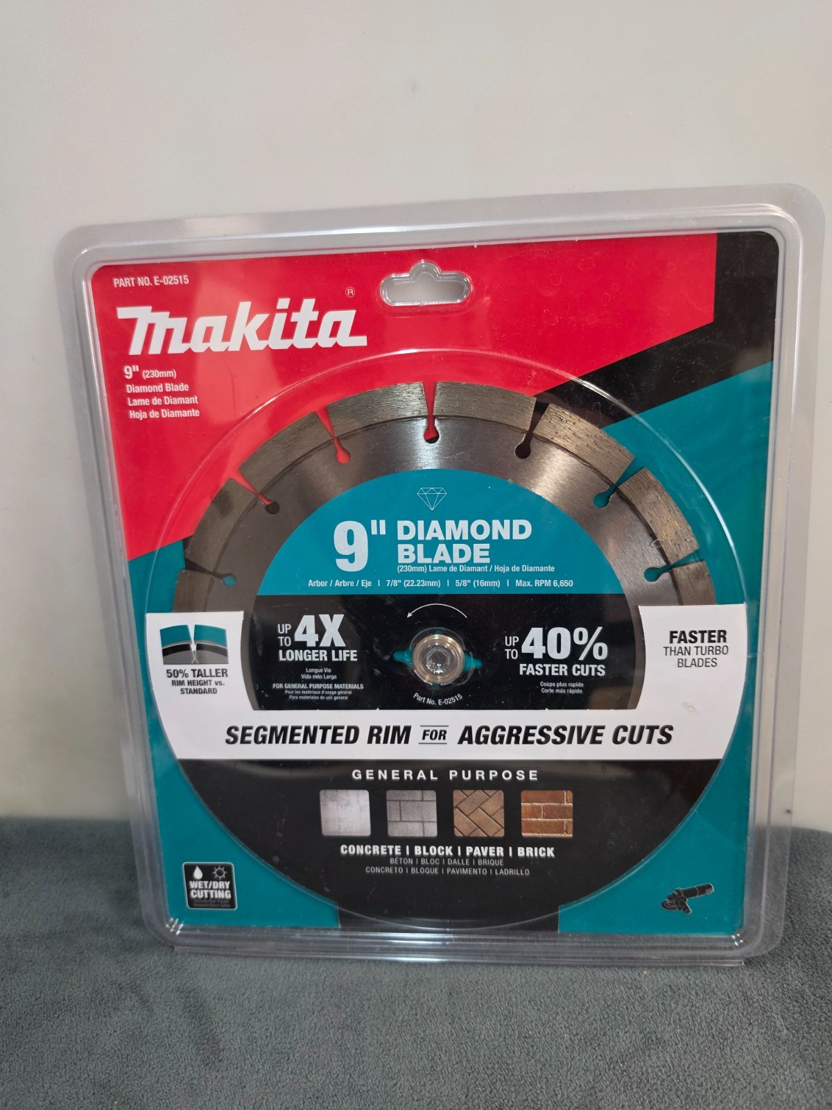 Makita 9 in. Diamond Blade, Segmented, General Purpose E-02515