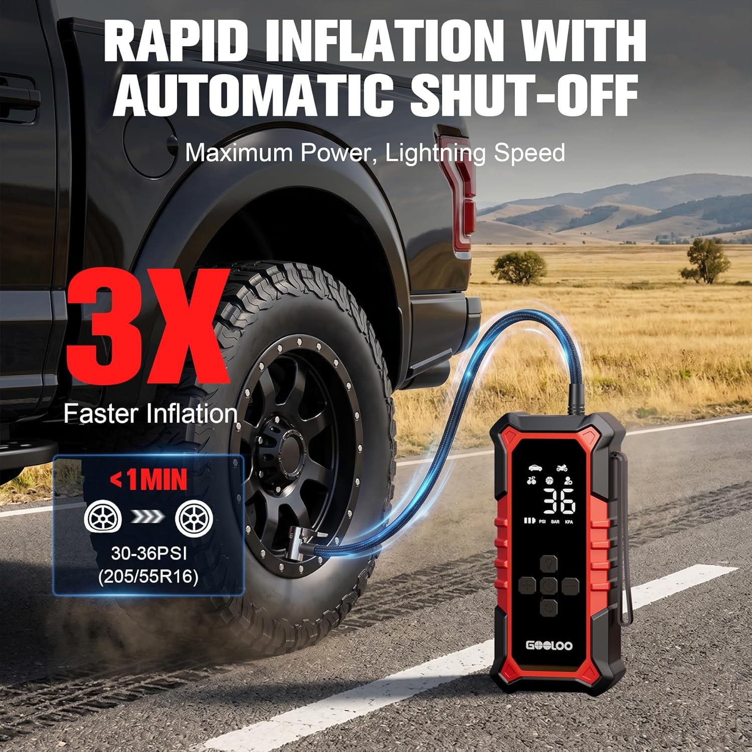 Portable Cordless 160 PSI 7500mAh Air Compressor Tire Inflator for Cars