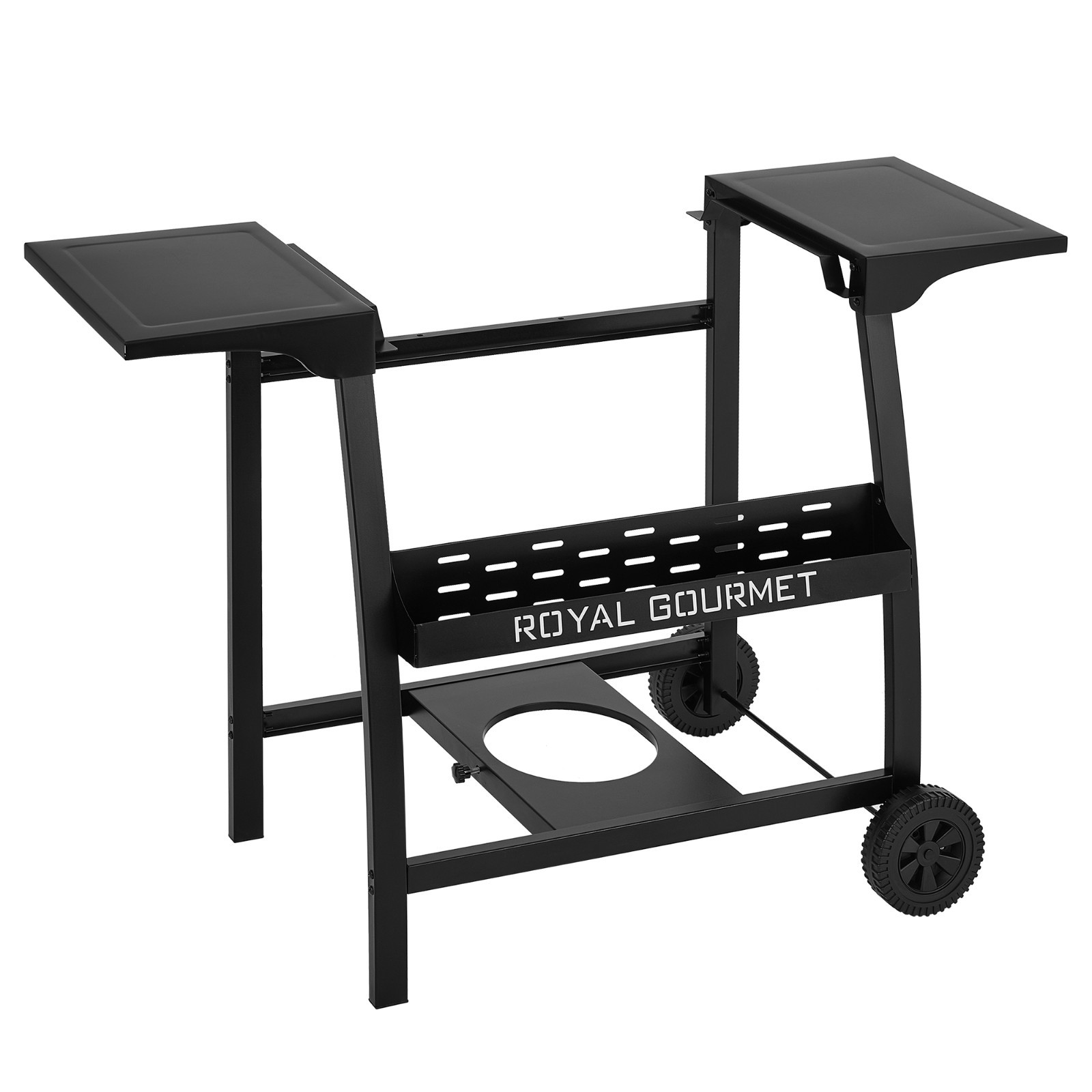 Royal Gourmet Tabletop Griddle Stand with Basket and Side Shelves, Black