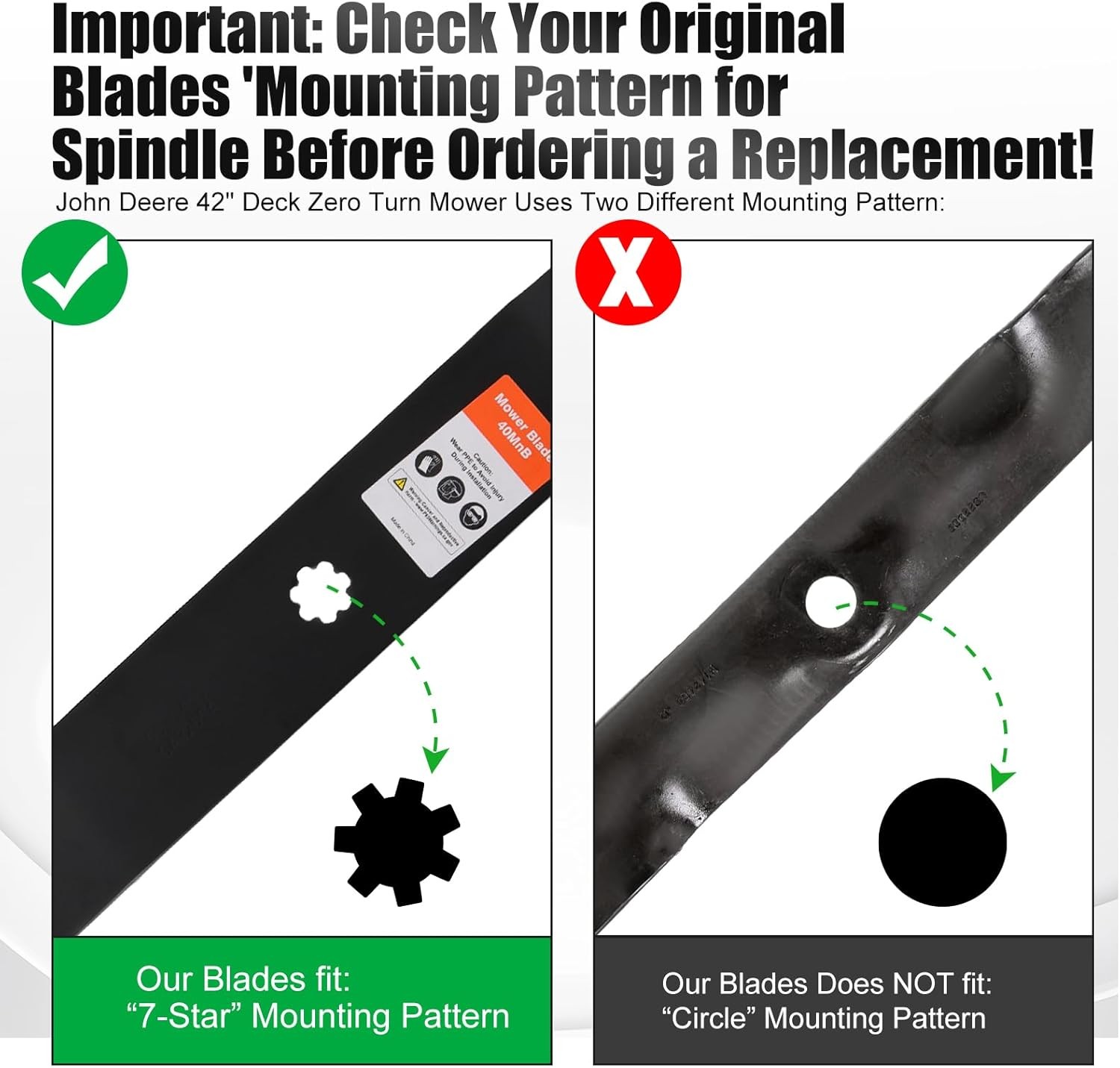 2X GY20850 42 inch Mower Blades for John Deere D130 D110 D100 D125 D105 S100