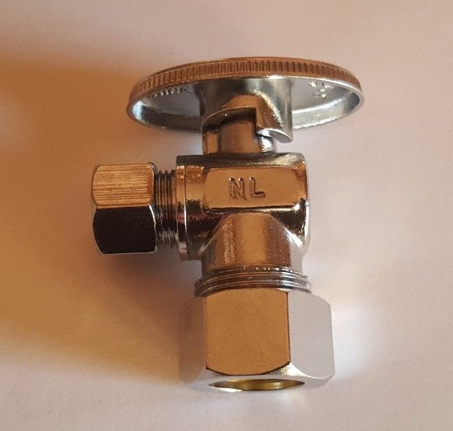 100) 5/8″ OD X 3/8″ OD 1/4 TURN COMPRESSION ANGLE STOP VALVE FULL PORT LEAD FREE
