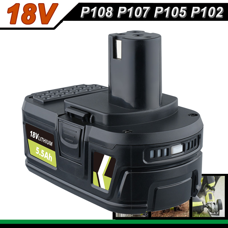 5.5Ah 18V Battery P108 PBP005 Lithium-Ion ONE+ For RYOBI P108 P109 P197 NEW