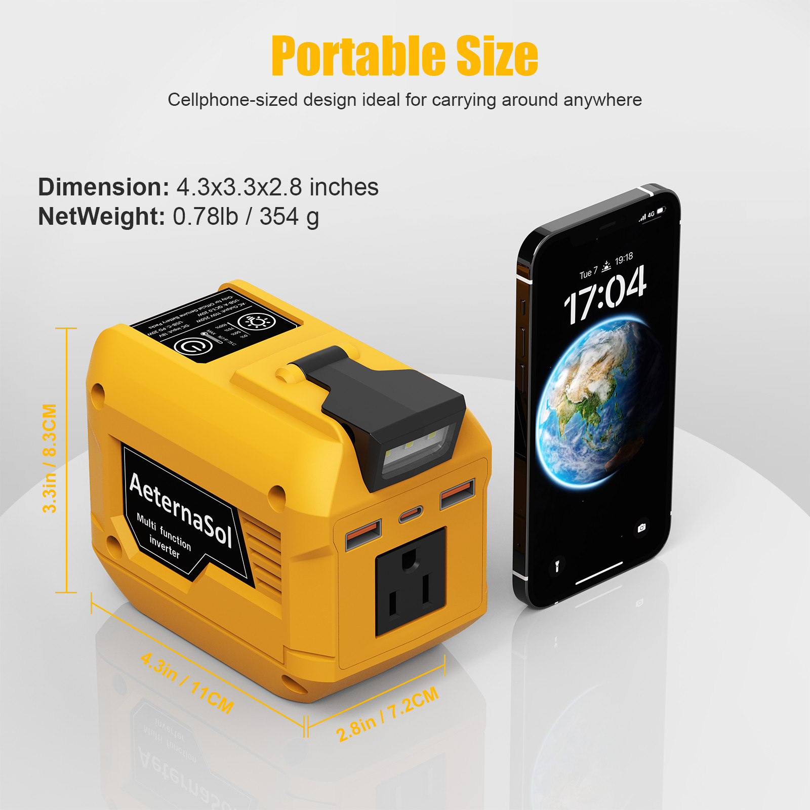 250W Power Inverter For Dewalt Battery 20V 110V 3 USB Outlet Portable Camping