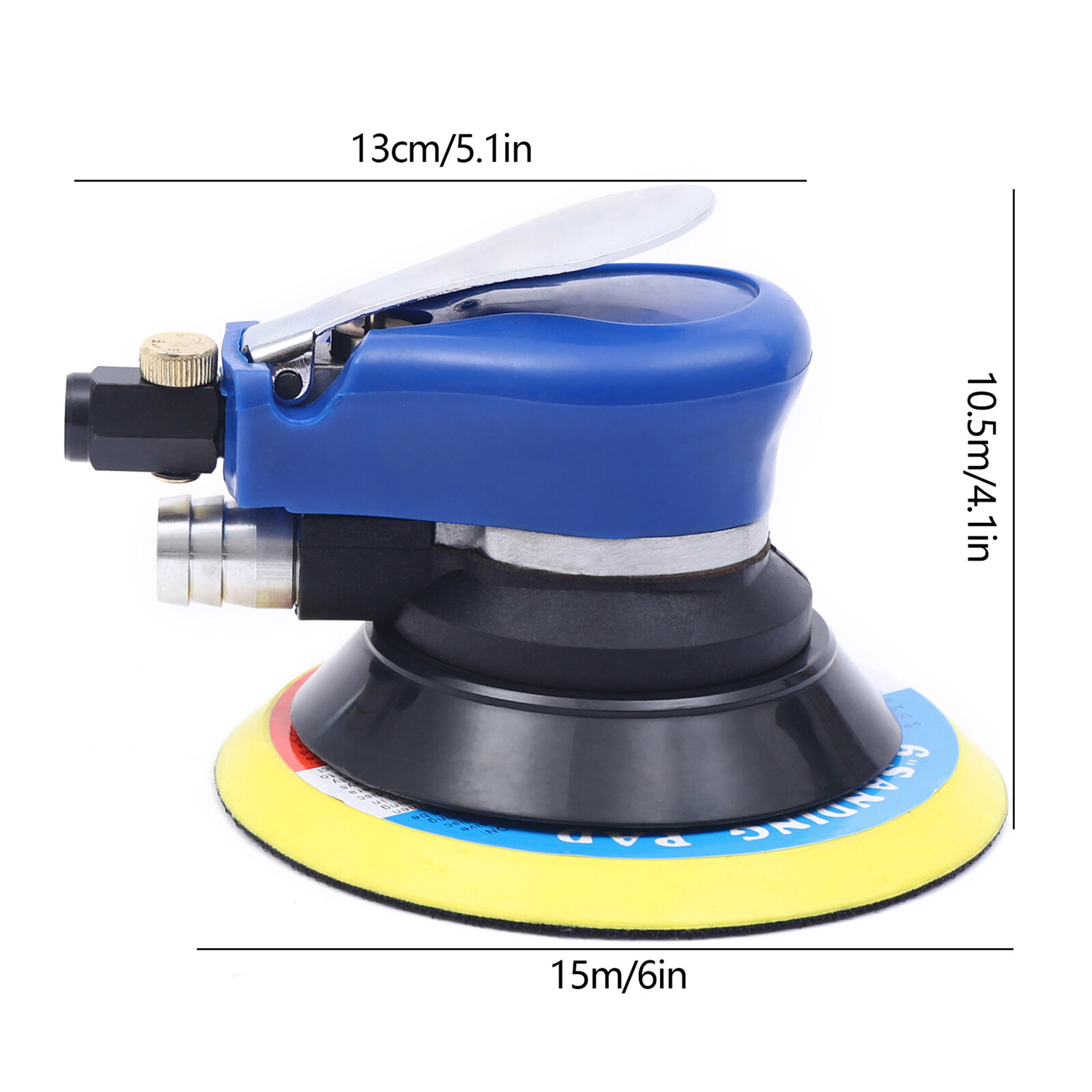 6INCH Air Palm Orbital Sander Random Hand Sanding Pneumatic Round 10000 RPM BEST