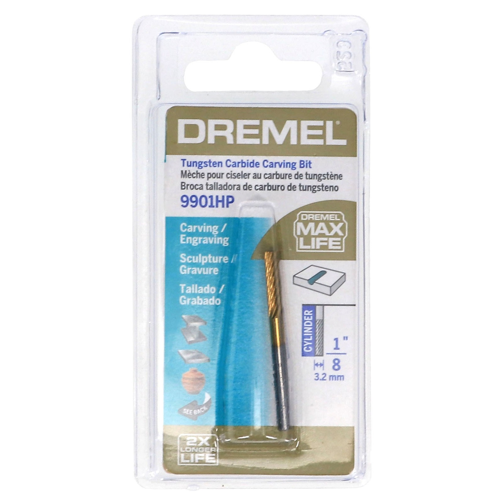 Dremel 1/8″ (3.2mm) Tungsten Carbide Rotary Carving Bit