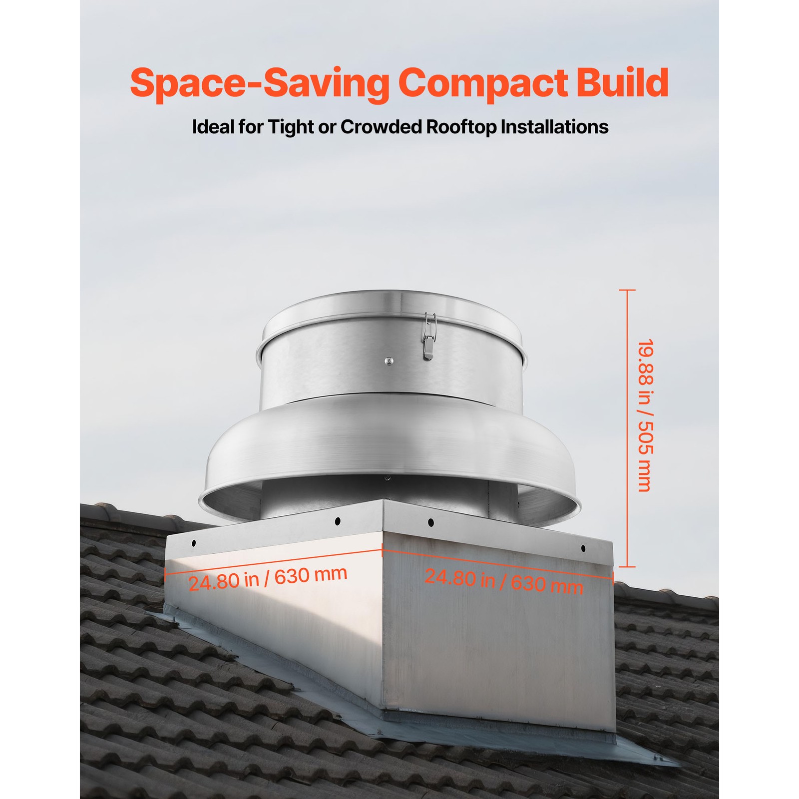 Uimoso Roof Exhaust Fan with 24.8-inch Base 4000/5000 CFM for Attics and Garages