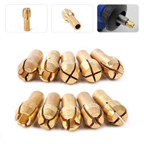 10 Pcs Brass Collet Set Compatible with Dremel 480, 481, 482, 483 3.2mm (1/8 inc