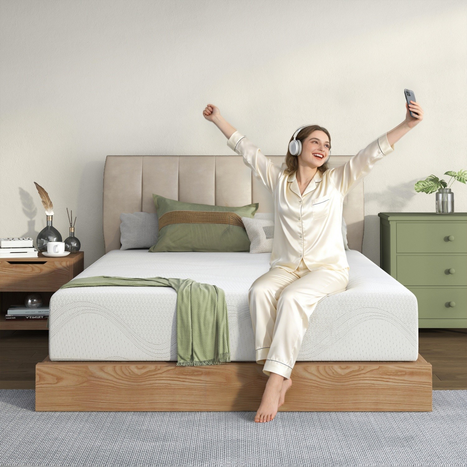 12″ Twin/Full/Queen/King Memory Foam Mattress Plush with Cooling Gel CertiPUR-US