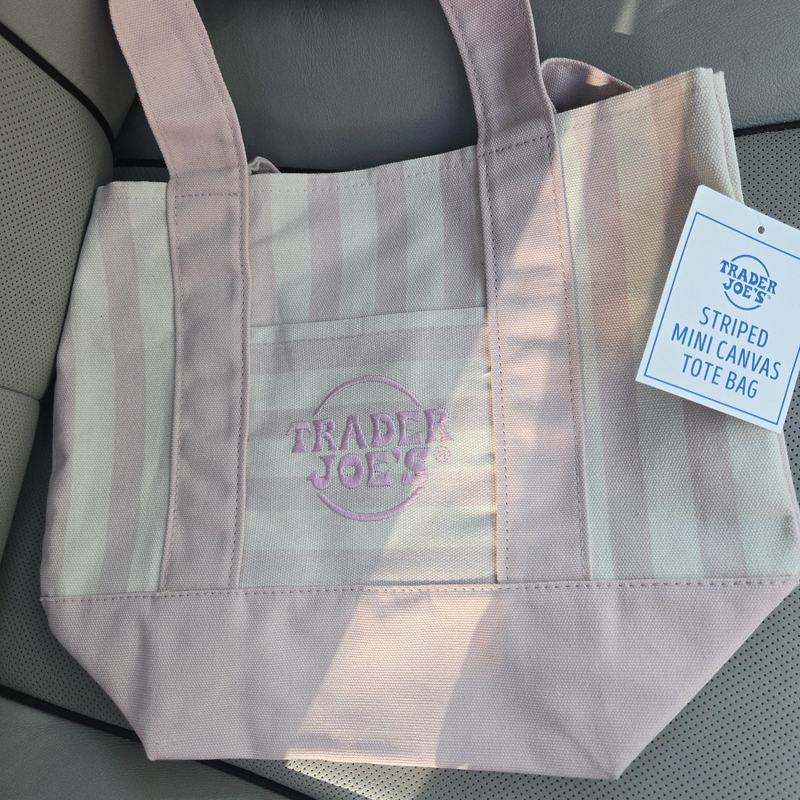 SAME DAY SHIPPING – Trader Joe’s Mini Pastel Stripe Tote Bag Set of 4