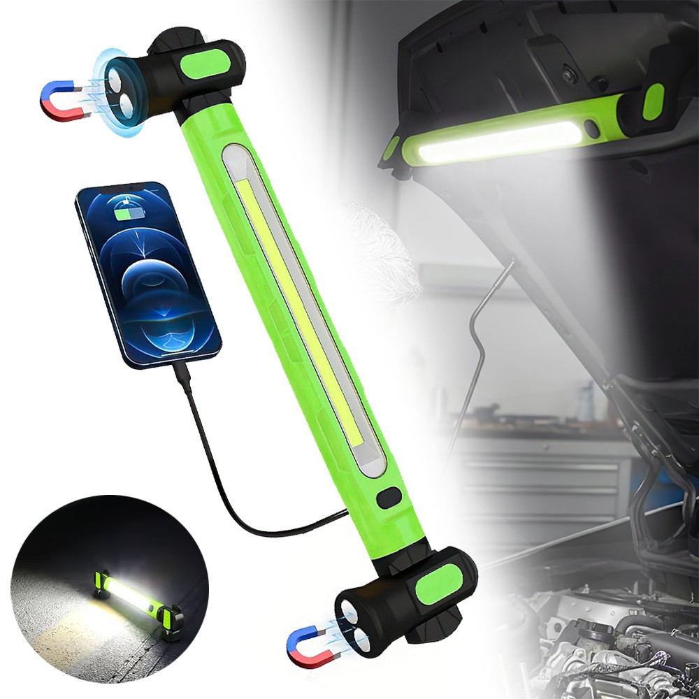 Under Hood Work Light Bar 3000LM LED Magnetic Light Bar with Hooks Rechargeable