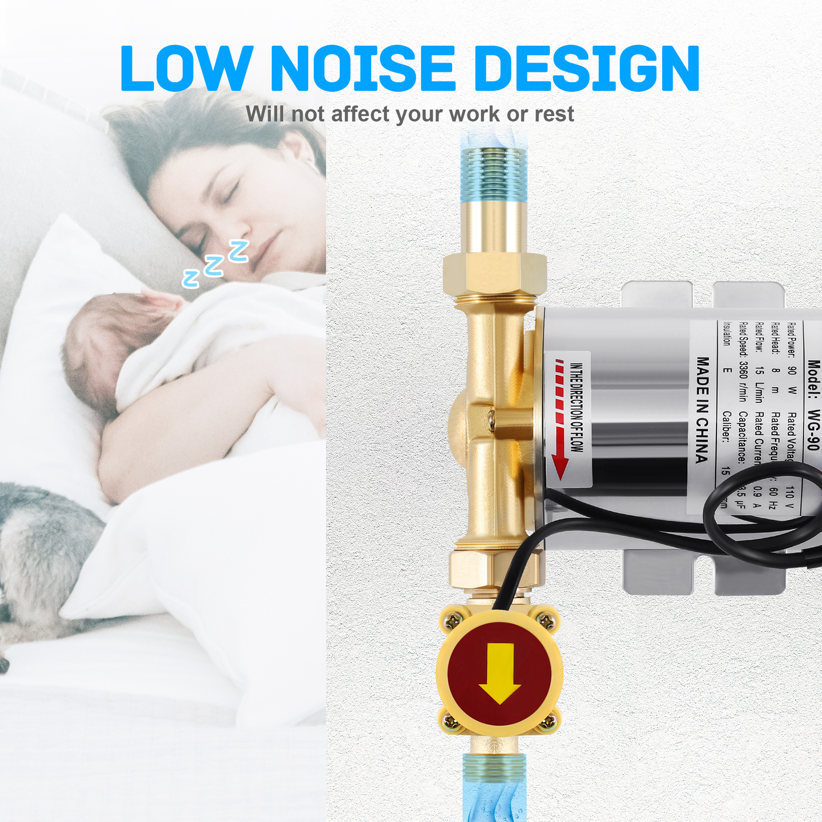 Electric Automatic Home Shower Washing Machine 90W Water Booster Pump