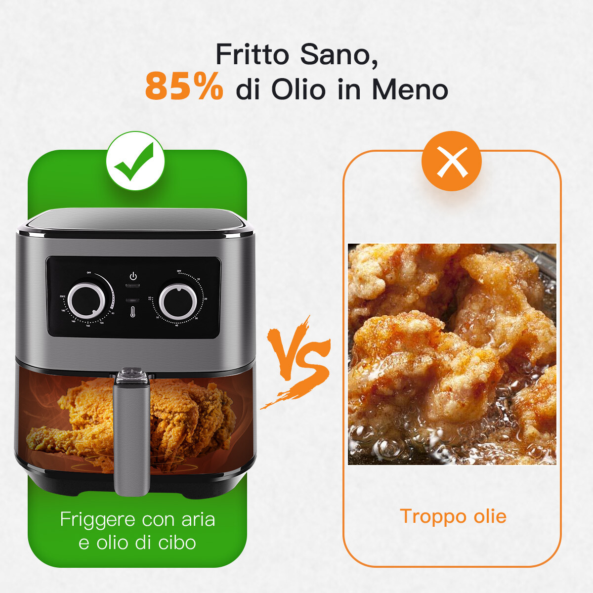 1700W Air Fryer 5.5L Oil Free Low Fat Healthy Cooker Oven Kitchen Frying
