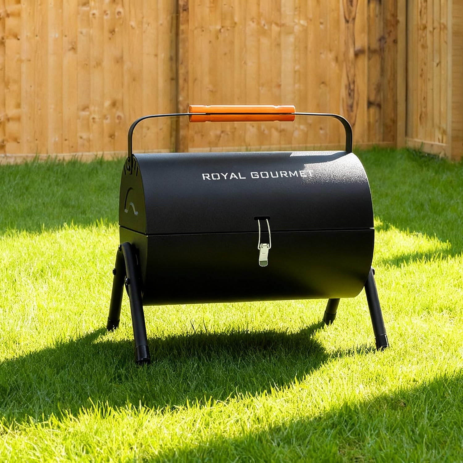 Royal Gourmet CC1015W Portable Charcoal Grill, 147 sq. in. Cooking Grid, Wooden