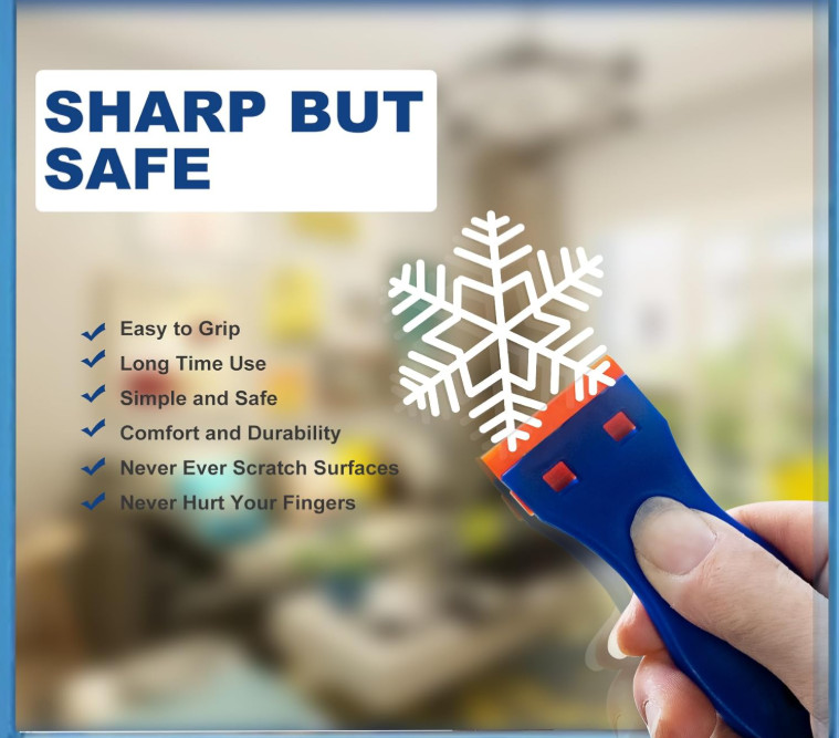 Plastic Razor Blade Scraper Tool, 6 Pcs Razor Scraper with 60 Pcs Plastic Blades