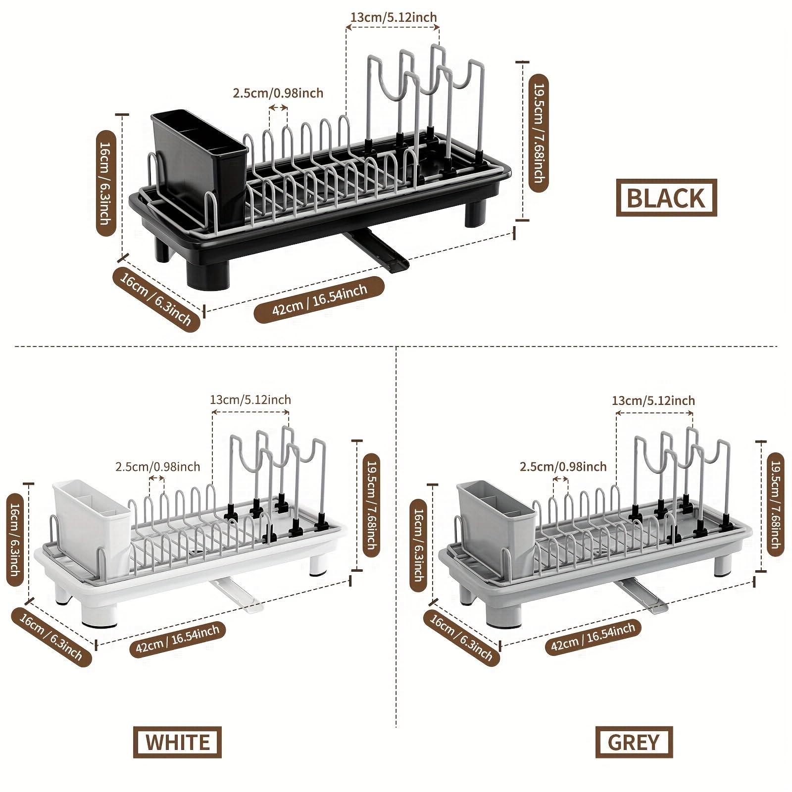 liucocotos Compact Dish Drying Rack for Countertop, Small-Sized Small, Black