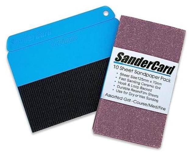 Hand Sander | Ultra-Thin Shape | Pro SanderCard 125mm Wide + Sandpaper Pack