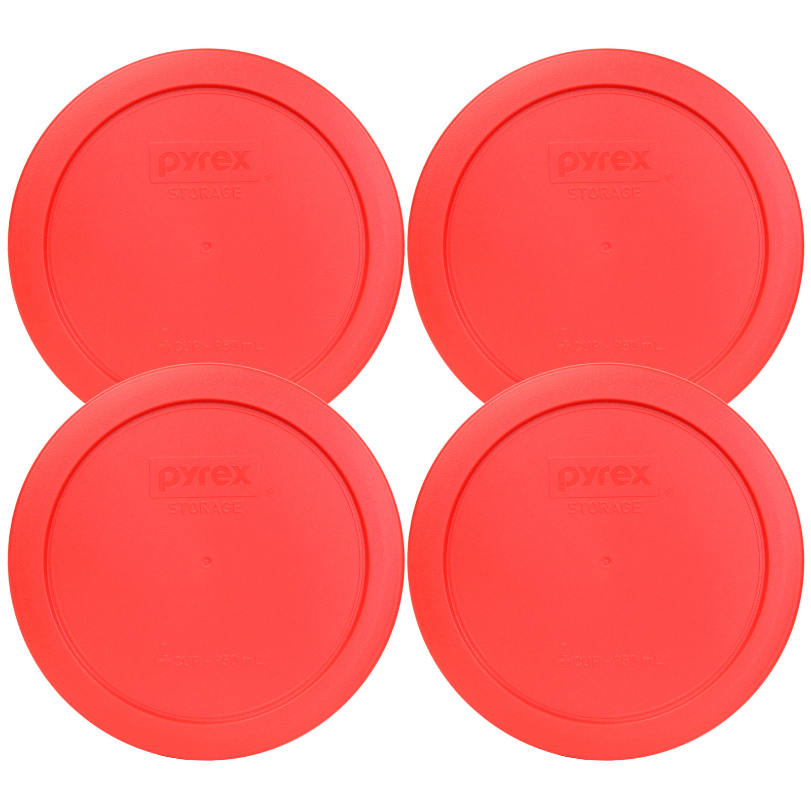 Pyrex 7201-PC 6″ Red Round Replacement Cover Lid New for 4 Cup Glass Bowl 4PK