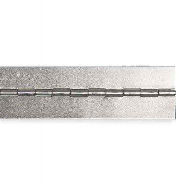 Piano Hinge 2″ x 72″ No Holes Weldable Steel Finish Continuous Nonremovable Pin