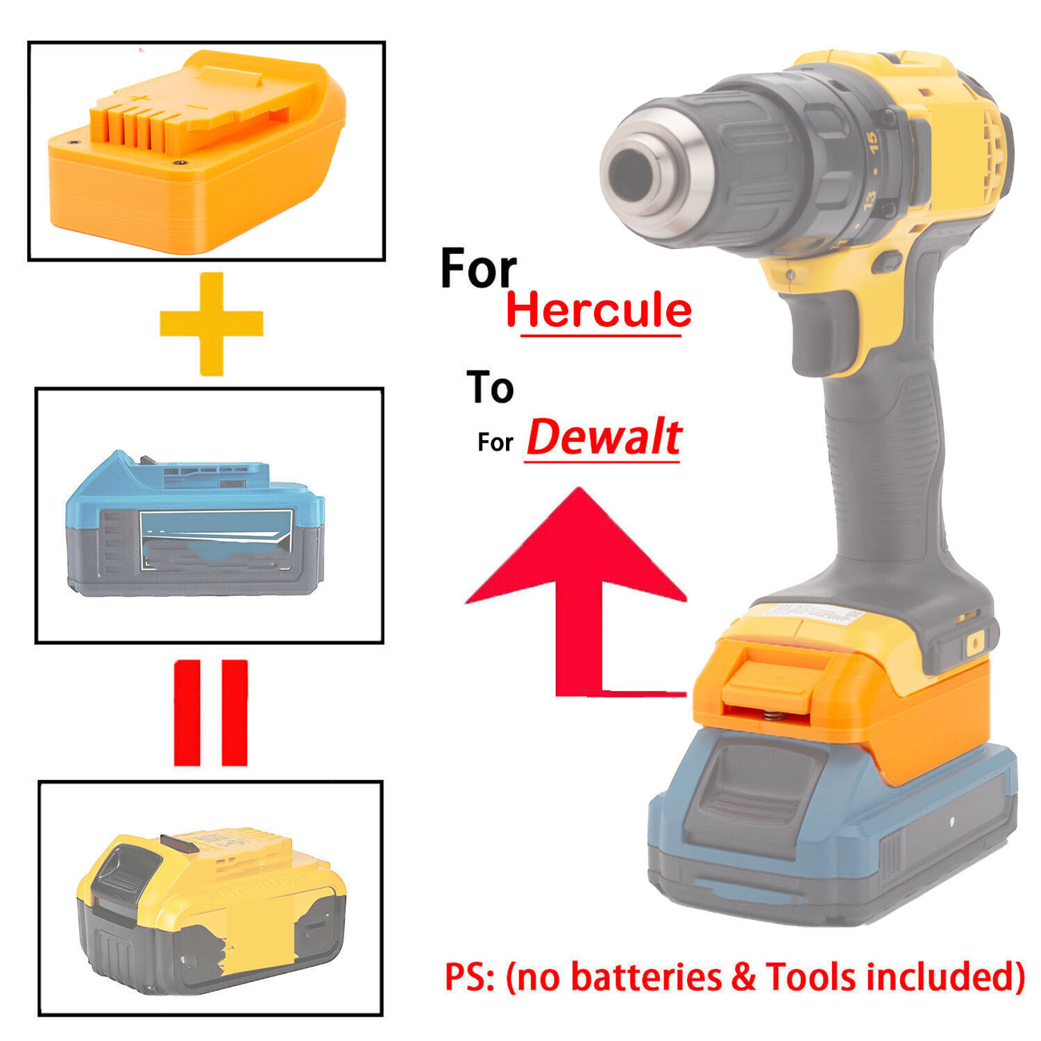 Adapter For Hercules 20V Li-ion Battery to For Dewalt 20V Cordless Tools US New