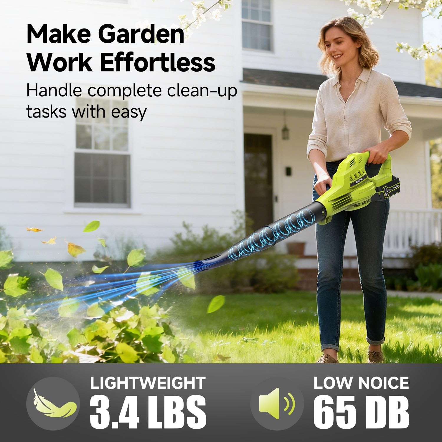 New Leaf Blower Cordless with 2X 4.0Ah Batteries and Charger, 150MPH Lightweight