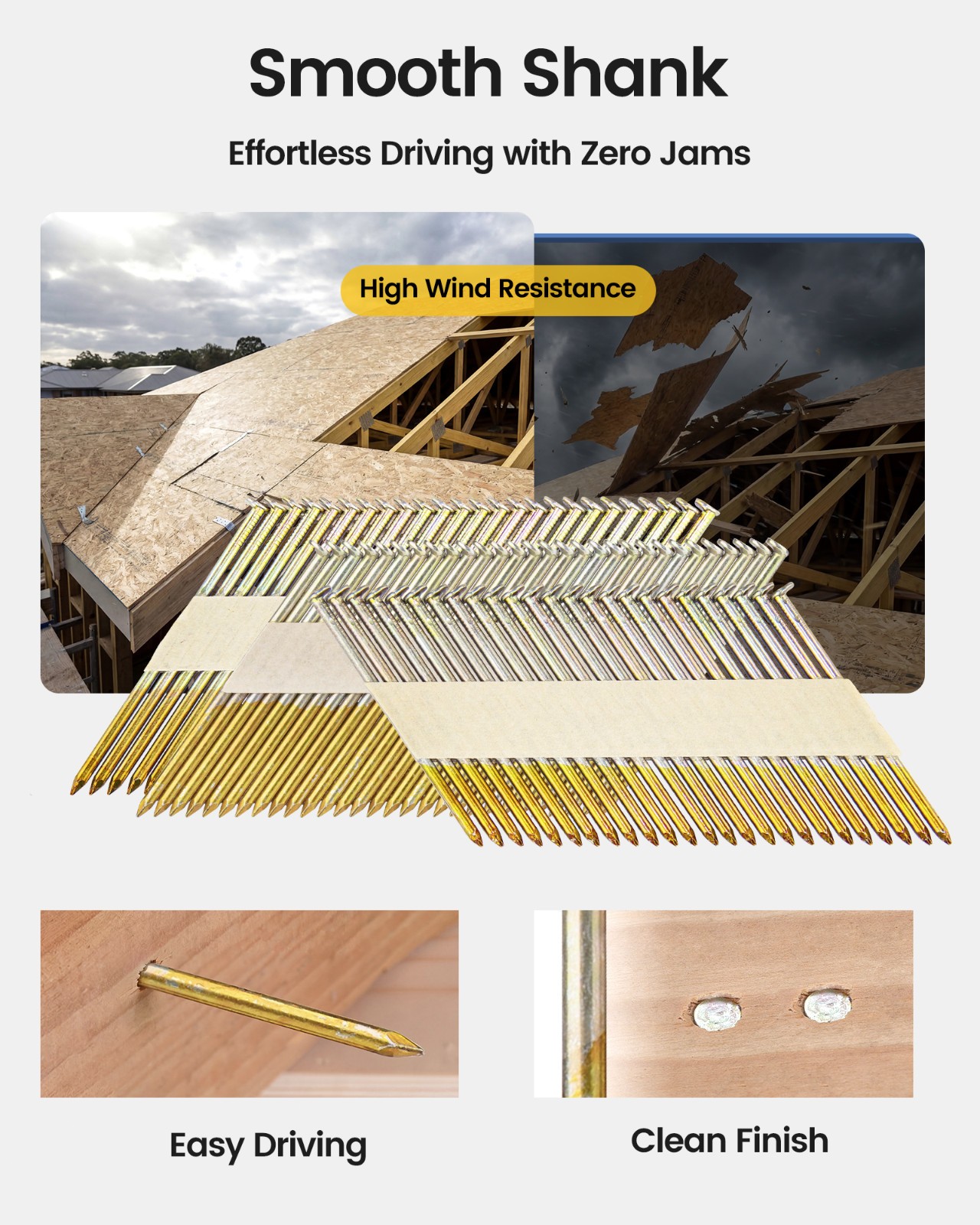 2000 Counts meite 30 Degree Framing Nails 3-1/4″ x .131″ Smooth Shank Galvanized
