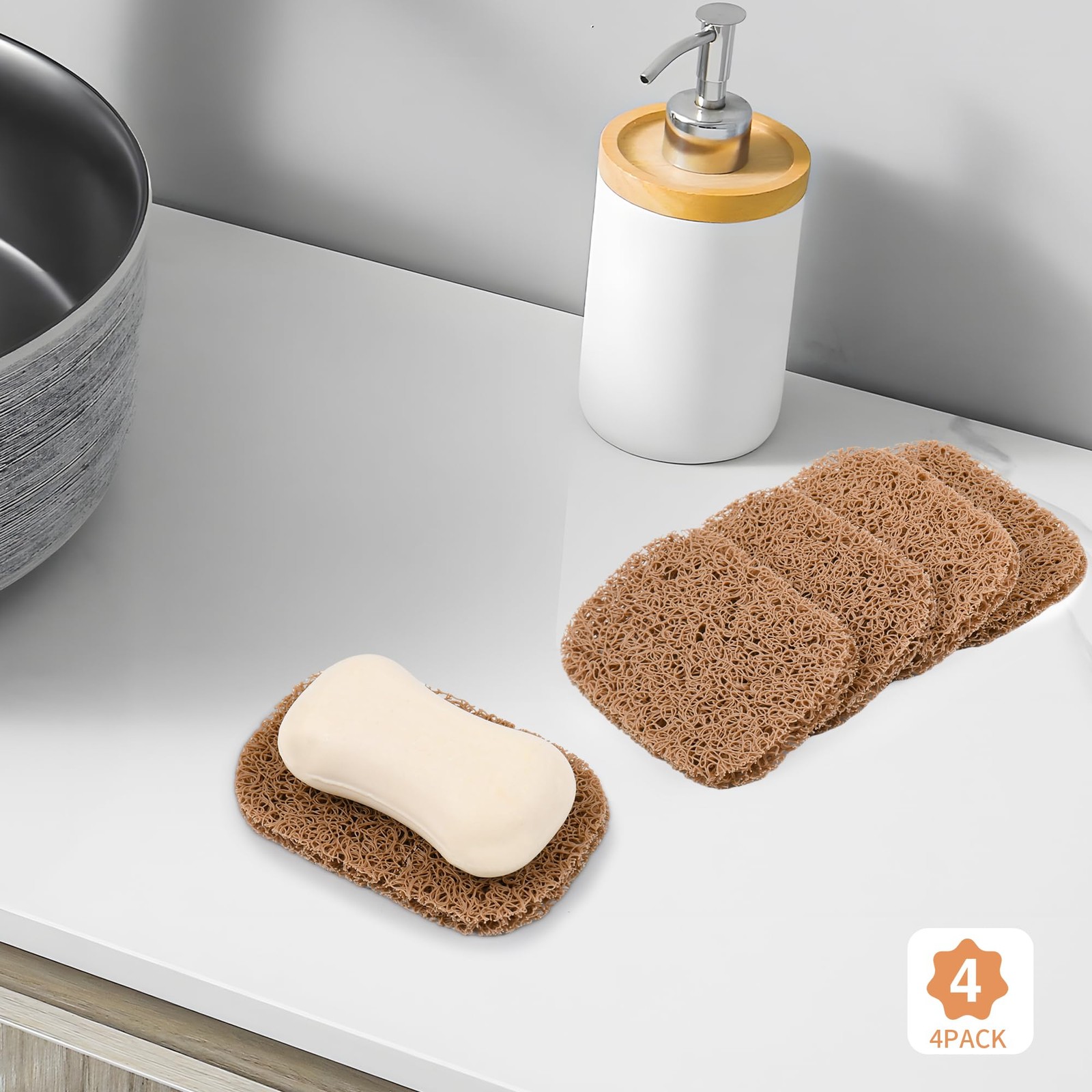 4PCS BPA-Free Soap Savers Pads for Soap Dish,Easy to Clean Soap Lifting Pads …