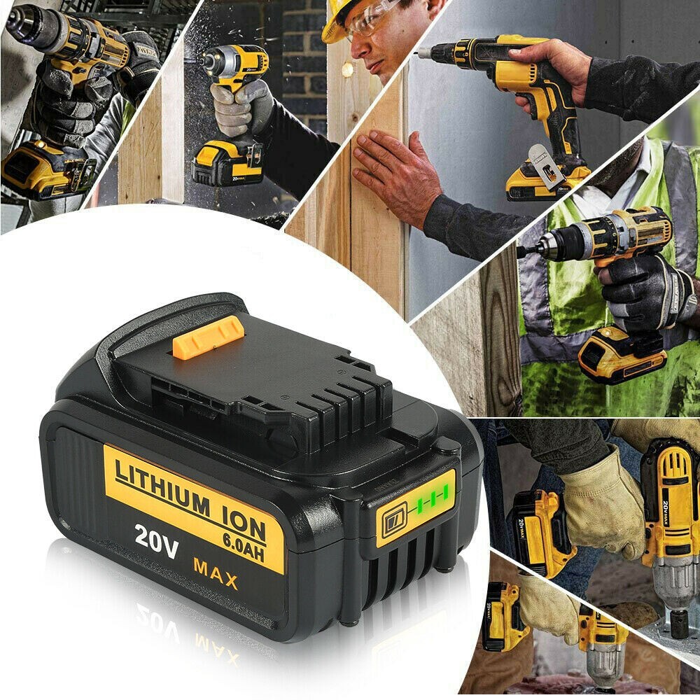 2X Replacement For DeWalt DCB206-2 20 Volt 6Amp Battery DCB105 Charger DCB206-2