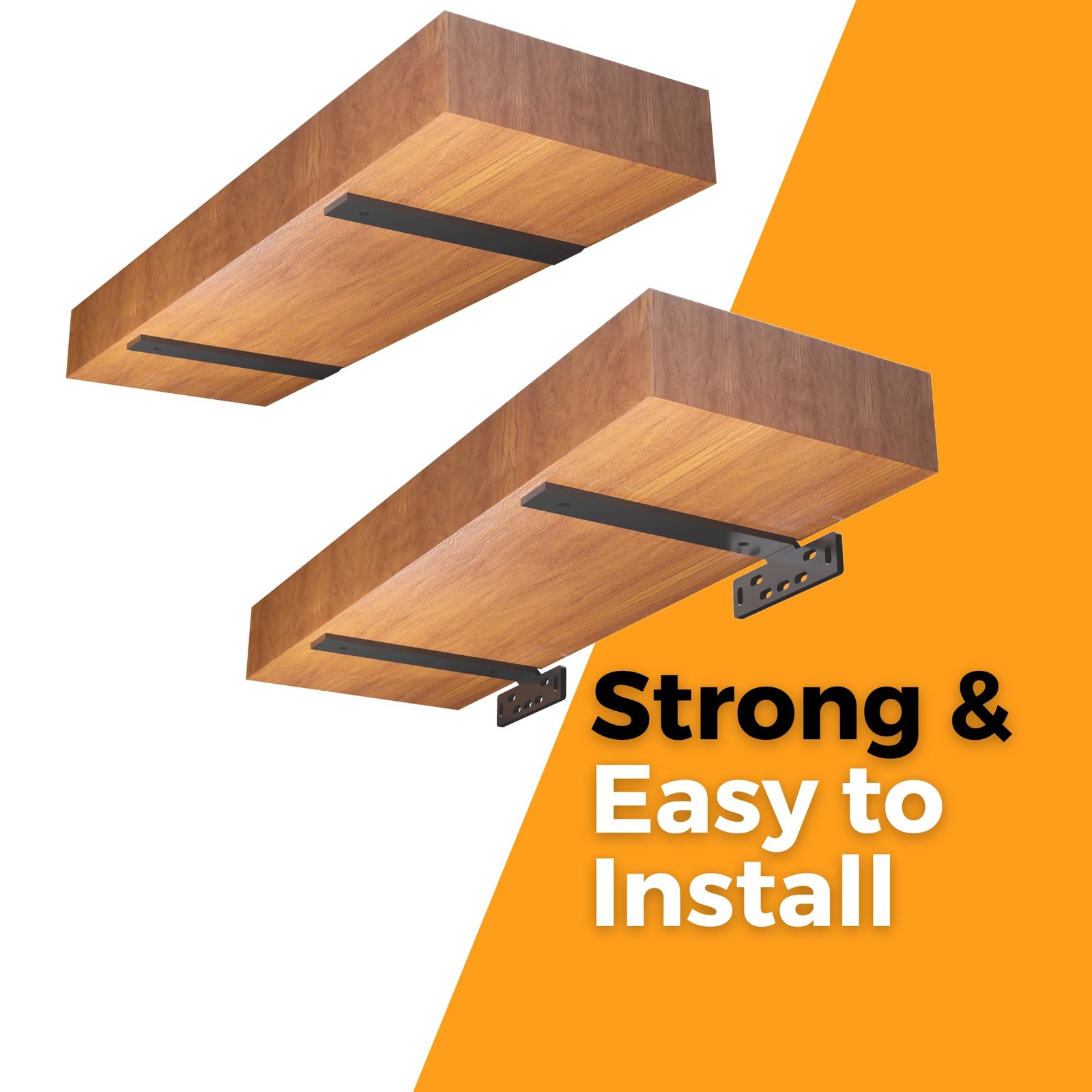 Hungsmart 4 x L Shelf Brackets 8.5in D x 5in W x 1.25in H Black – 4 Pack