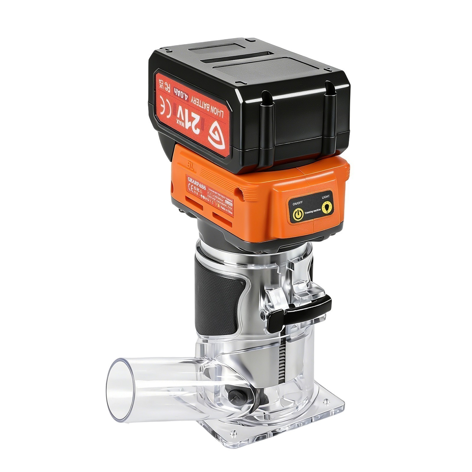 Upgraded 21V Brushless Compact Cordless Wood Router Tool 6 Speeds 2x 21V